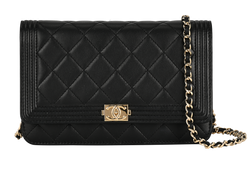 Boy Wallet On Chain, Lambskin, Black, 22187093, (2016/17), B, 2*